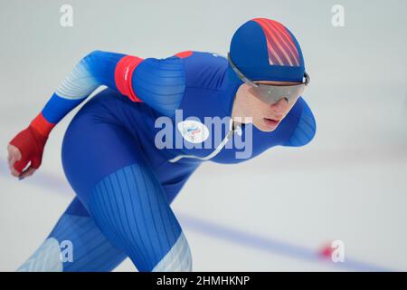 Peking, China. 10th. Februar 2022. PEKING, CHINA - 10. FEBRUAR: Natalia Voronina aus Russland tritt während der Olympischen Spiele 2022 in Peking beim Nationalen Eisschnelllauf-Oval am 10. Februar 2022 in Peking, China, an den Women's 5000m an (Foto von /Orange Picics) NOCNSF Credit: Orange Pics BV/Alamy Live News Stockfoto