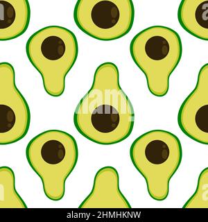 Avocado-Nahtloses Muster für Stoffe und Textilien sowie Verpackungen und Geschenke sowie Karten und Bettwäsche Stockfoto