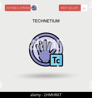 Einfaches Vektor-Symbol für Technetium. Stock Vektor