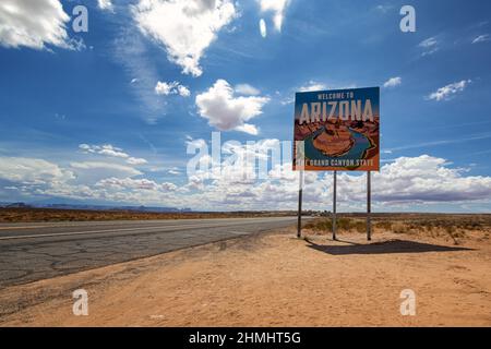 Die Grenze zwischen Utah und Arizona Stockfoto