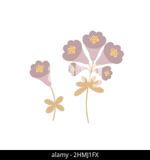 Einfache pastellfarbene Blume in flachem Stil Vektor-Illustration, Symbol des Frühlings, gemütliches Zuhause, Frühling Ostern Feiertage Feier Dekor, Cliparts für Karten, Banner, Frühling Dekoration Stock Vektor