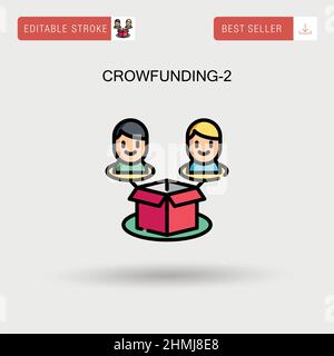 Crowfunding-2 einfaches Vektorsymbol. Stock Vektor