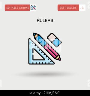 Einfaches Vektorsymbol für Lineale. Stock Vektor