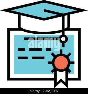Diplom-Symbol. Abschlusszeugnis. Offizielles Stipendienschreiben Stock Vektor