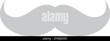 Schnurrbart-Silhouette. Graues Schnurrbart-Symbol. Vintage-Mann-Symbol Stock Vektor