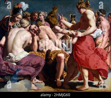 Jupiter von der Venus von Abraham Janssens (1575–1632) zurechtgewiesen, Öl auf Leinwand, c. 1612/13 Stockfoto