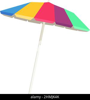 Sonnenschirm. Farbenfroher Sommer-Sonnenschirm auf Metallstange Stock Vektor