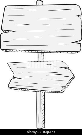Holzschild mit leeren Brettern. Retro-Straßenschild Stock Vektor