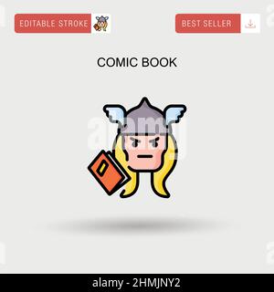 Comic einfaches Vektor-Symbol. Stock Vektor