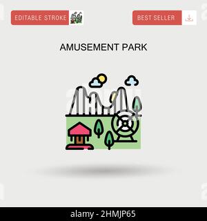 Vergnügungspark einfaches Vektor-Symbol. Stock Vektor