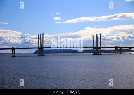 Nahaufnahme des zentralen Teils der Governor Cuomo-Brücke im Bundesstaat New York Stockfoto