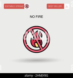 Kein einfaches Vektor-Symbol für Feuer. Stock Vektor