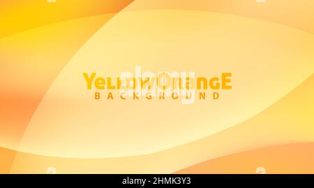 Abstrakter, hellgelb-orangefarbener Hintergrund mit durchscheinenden, abgerundeten Formen. Einfaches Vektorgrafikmuster Stock Vektor