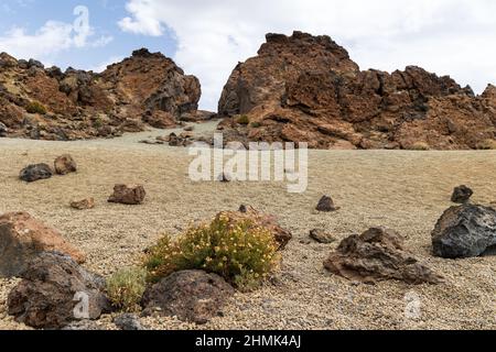 Moonartige Landschaft in Minas de San Jose, Teide-Nationalpark, Teneriffa, Spanien Stockfoto