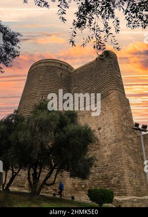 Blick vom Maiden Tower, Baku, Aserbaidschan Stockfoto