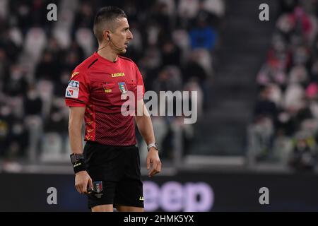 Schiedsrichter Livio Marinelli während des Coppa Italia 2021/22-Spiels zwischen Juventus FC und US Sassuolo im Allianz Stadium am 10. Februar 2022 in Turin, Italien Stockfoto