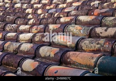 Alte Dachziegeln Stockfoto