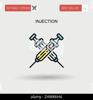 Einfaches Vektorsymbol „Injektion“. Stock Vektor