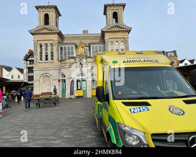 Kingston, Surrey, Großbritannien, Februar 10th 2022. Asymptomatisch Covid-19 Walk In Testing Station Stockfoto