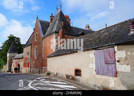 AMBOISE, FRANKREICH -22 JUN 2021- Blick auf das Chateau du Clos Luce (ehemaliges Manoir du Cloux), ein historisches Palasthaus von Leonardo da Vinci, in AMB Stockfoto