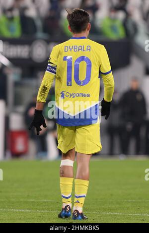 Turin, Italien. 10th. Februar 2022. Paulo Dybala von Juventus FC während des Coppa Italia 2021/22-Spiels zwischen Juventus FC und US Sassuolo im Allianz Stadium am 10. Februar 2022 in Turin, Italien Quelle: Independent Photo Agency/Alamy Live News Stockfoto