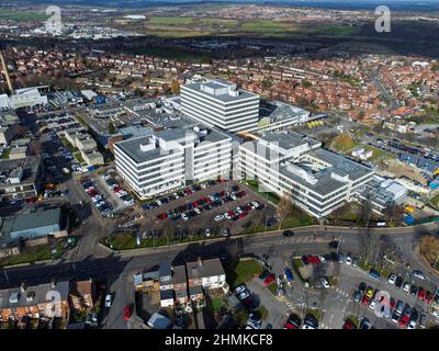 Luftaufnahme des Barnsley Hospital Stockfoto