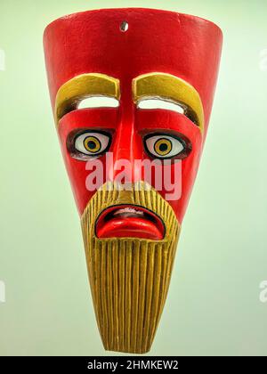 Indische Maske im Nationalen Anthropologischen Museum, Polanco, Mexiko-Stadt, Mexiko Stockfoto