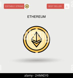 Ethereum einfaches Vektorsymbol. Stock Vektor