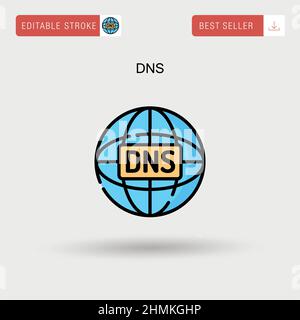 Einfaches DNS-Vektorsymbol. Stock Vektor