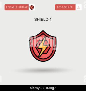 Shield-1 einfaches Vektorsymbol. Stock Vektor