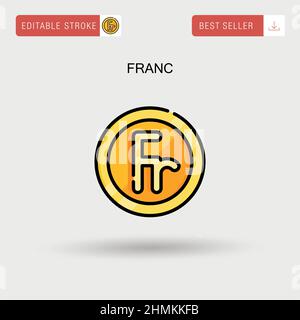 Einfaches Vektor-Symbol für Franc. Stock Vektor