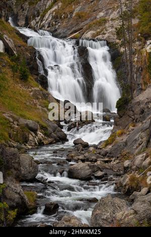 Mystic Falls am Little Firehole River im Yellowstone National Park. Stockfoto