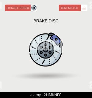 Einfaches Vektorsymbol für Bremsscheibe. Stock Vektor