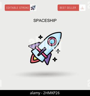 Einfaches Vektorsymbol für das Raumschiff. Stock Vektor