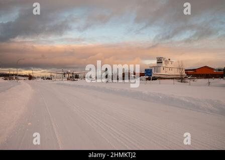 Schaufelraddampfer im Yukon Transportation Museum in Whitehorse, Yukon, Kanada Stockfoto