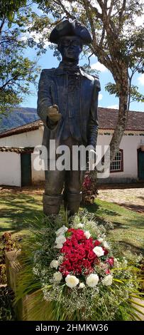 Statue von Tiradentes, Historisches Zentrum, Tiradentes, Minas Gerais, Brasilien Stockfoto