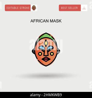Afrikanische Maske einfaches Vektor-Symbol. Stock Vektor