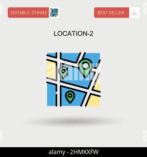 Location-2 einfaches Vektorsymbol. Stock Vektor