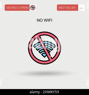 Kein einfaches Vektor-Symbol für WiFi. Stock Vektor