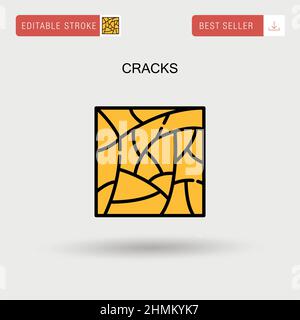 Cracks einfaches Vektorsymbol. Stock Vektor