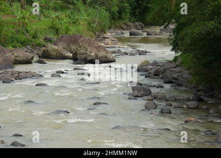 10. Februar 2022, Bogor, West-java, indonesien: Cikaniki River, Das sich in der Nähe der Minen von ANTAM, Pongkor, West Java befindet (Bildquelle: © Denny Pohan/ZUMA Press Wire) Stockfoto