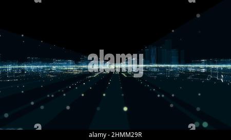Futuristische Smart Digital City. Smart City Und Technology Business Concept Stockfoto