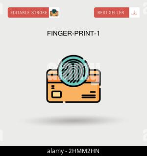 Finger-Print-1 einfaches Vektorsymbol. Stock Vektor