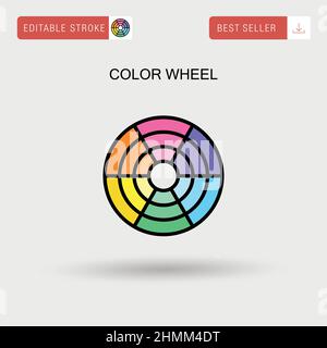 Einfaches Vektorsymbol für Farbrad. Stock Vektor
