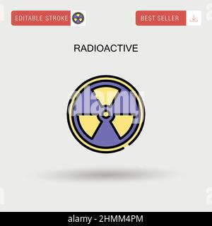 Einfaches Vektor-Symbol für radioaktive Strahlung. Stock Vektor