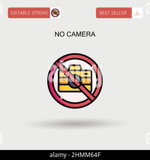 Kein einfaches Vektorsymbol der Kamera. Stock Vektor