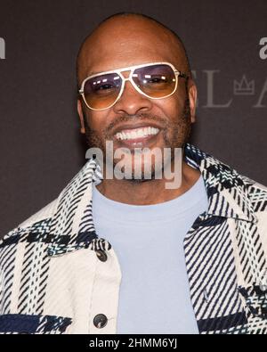 9. Februar 2022, Barker Hanger, Santa Monica, Kalifornien: DJ Jazzy Jeff nimmt an der neuen Serie „Bel-AIR“ von Pfacock Teil. (Bild: © Billy Bennight/ZUMA Press Wire) Stockfoto