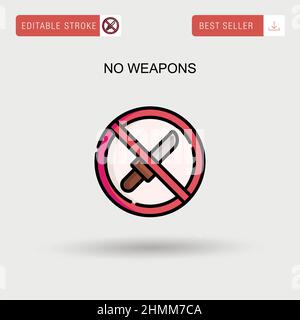 Keine Waffen einfaches Vektor-Symbol. Stock Vektor