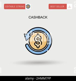 Einfaches Vektor-Symbol für Cashback. Stock Vektor