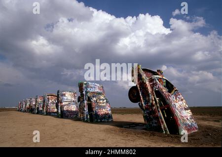 [USA Texas Route 66 Amarillo cadillac Ranch Stockfoto